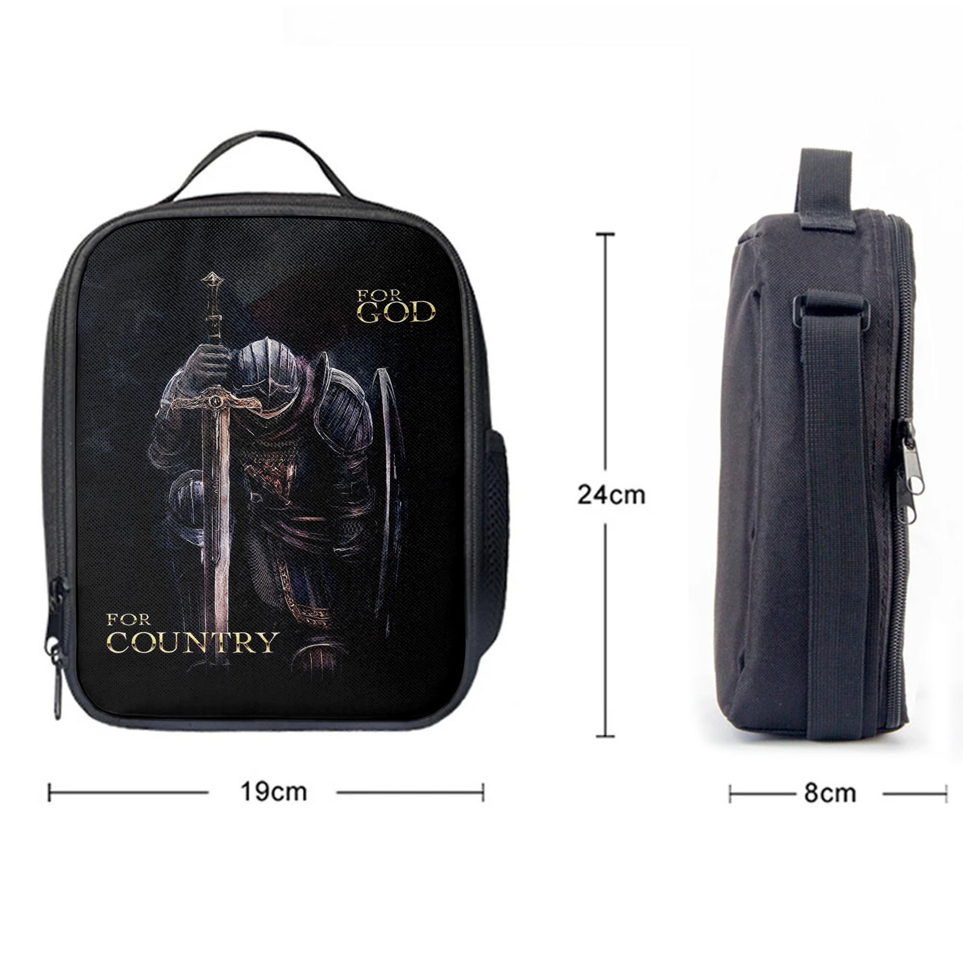 Warrior For God For Country Lunchbag Lunch Bag, Christian Warrior Lunchbag