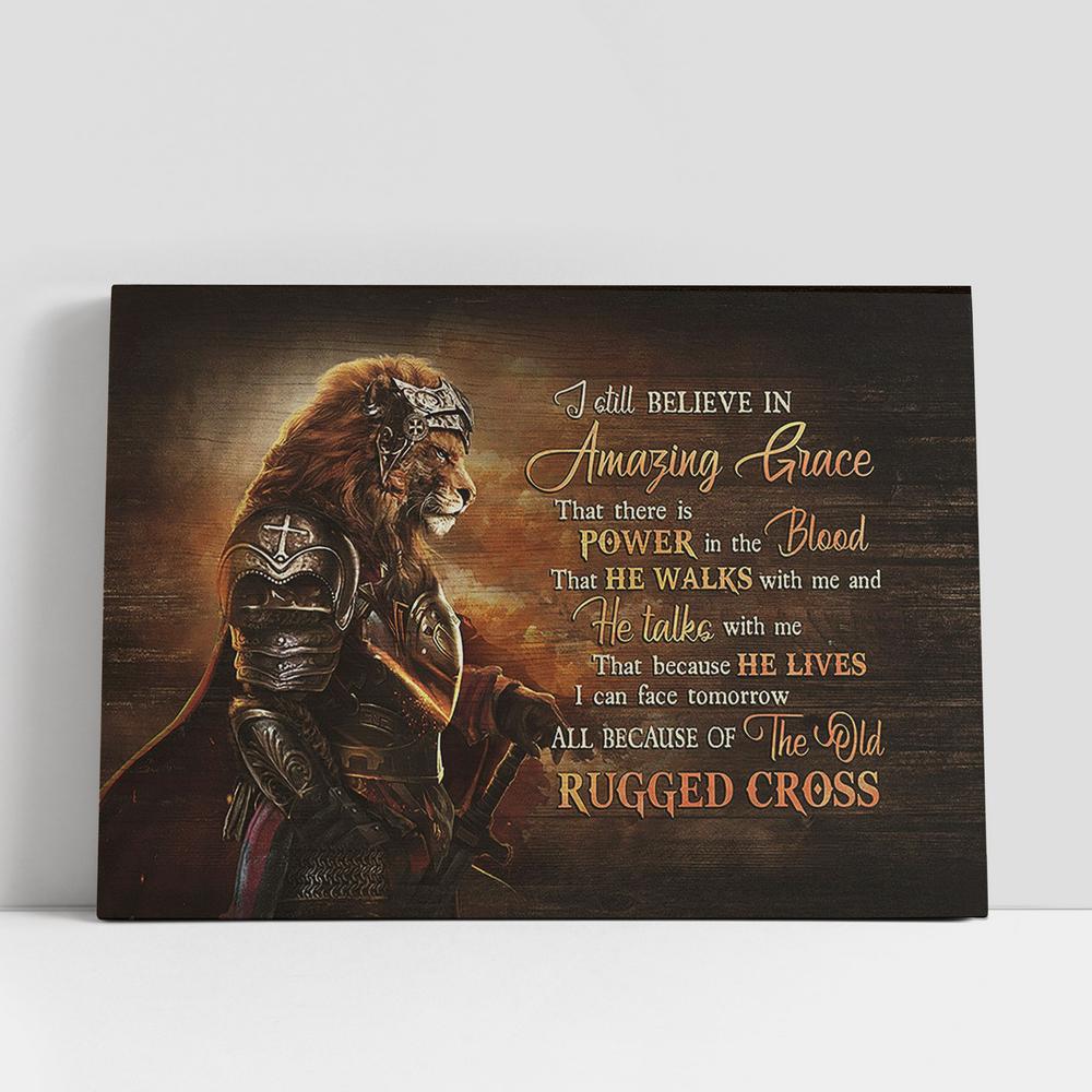 Warrior Lion I Still Believe In Grace Canvas Art, Bible Verse Wall Art, Wall Decor Christian Gifts