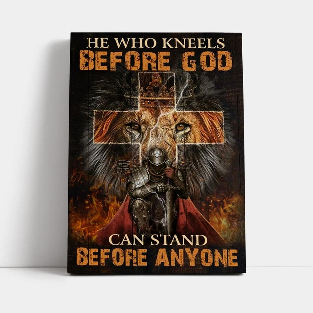 Warrior Of Christ, Lion Of Judah, He Who Kneels Before God Canvas Poster
