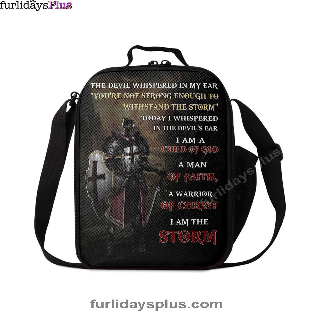 Warrior Of God I Am The Storm Lunch Bag, Christian Art, Bible Verse Lunch Bag