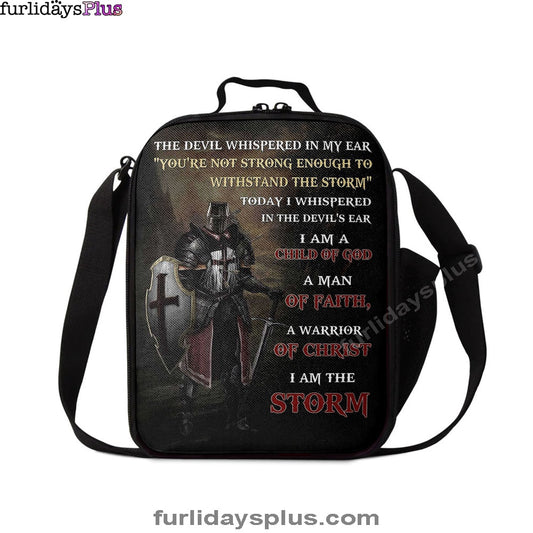 Warrior Of God I Am The Storm Lunch Bag, Christian Art, Bible Verse Lunch Bag