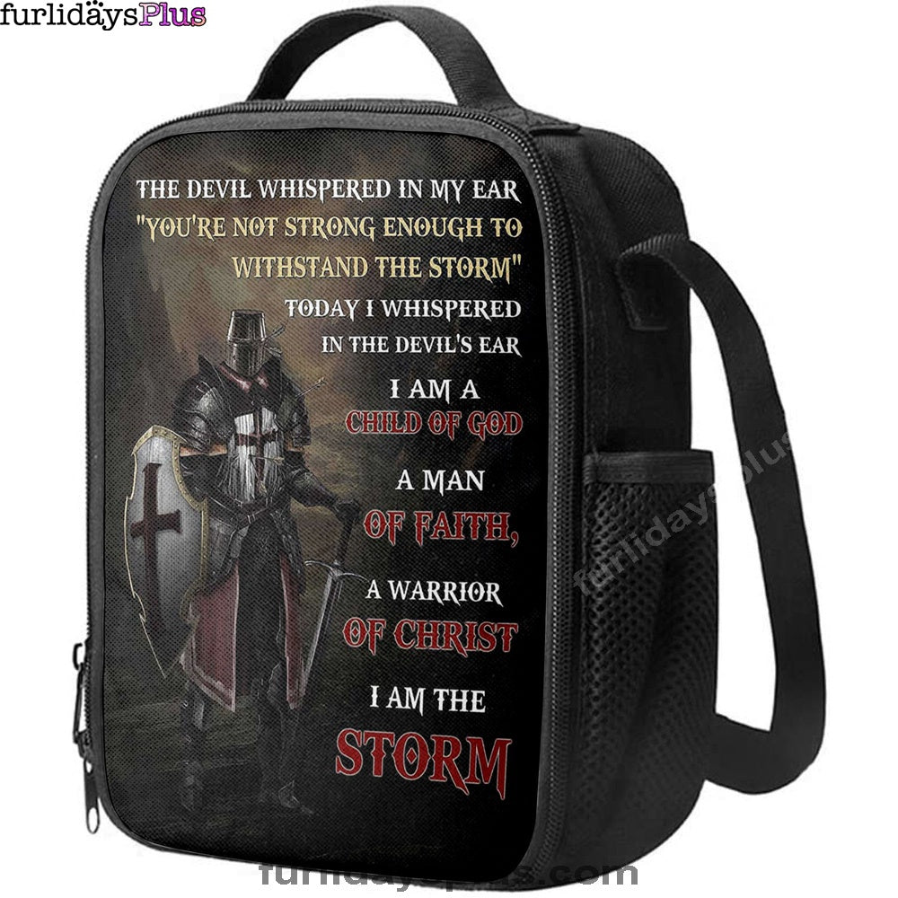 Warrior Of God I Am The Storm Lunch Bag, Christian Art, Bible Verse Lunch Bag
