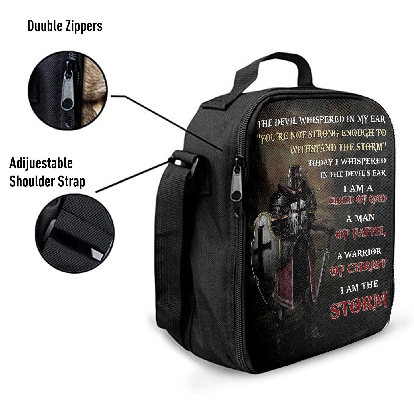 Warrior Of God I Am The Storm Lunch Bag, Christian Art, Bible Verse Lunch Bag