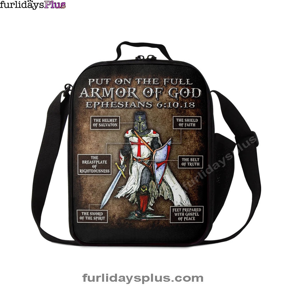 Warrior Of God Put On The Full Armor Of God Lunchbag Lunch Bag, Christian Lunchbag, Religious Art