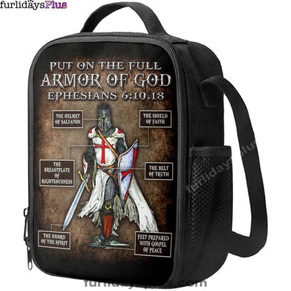 Warrior Of God Put On The Full Armor Of God Lunchbag Lunch Bag, Christian Lunchbag, Religious Art