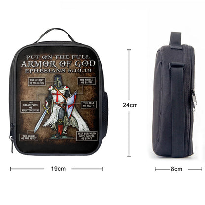 Warrior Of God Put On The Full Armor Of God Lunchbag Lunch Bag, Christian Lunchbag, Religious Art