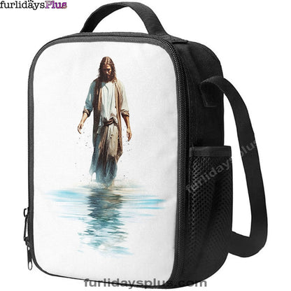Water Color Jesus Walking On The Water Lunchbag, Jesus Lunch Bag, Christian Lunch Bag