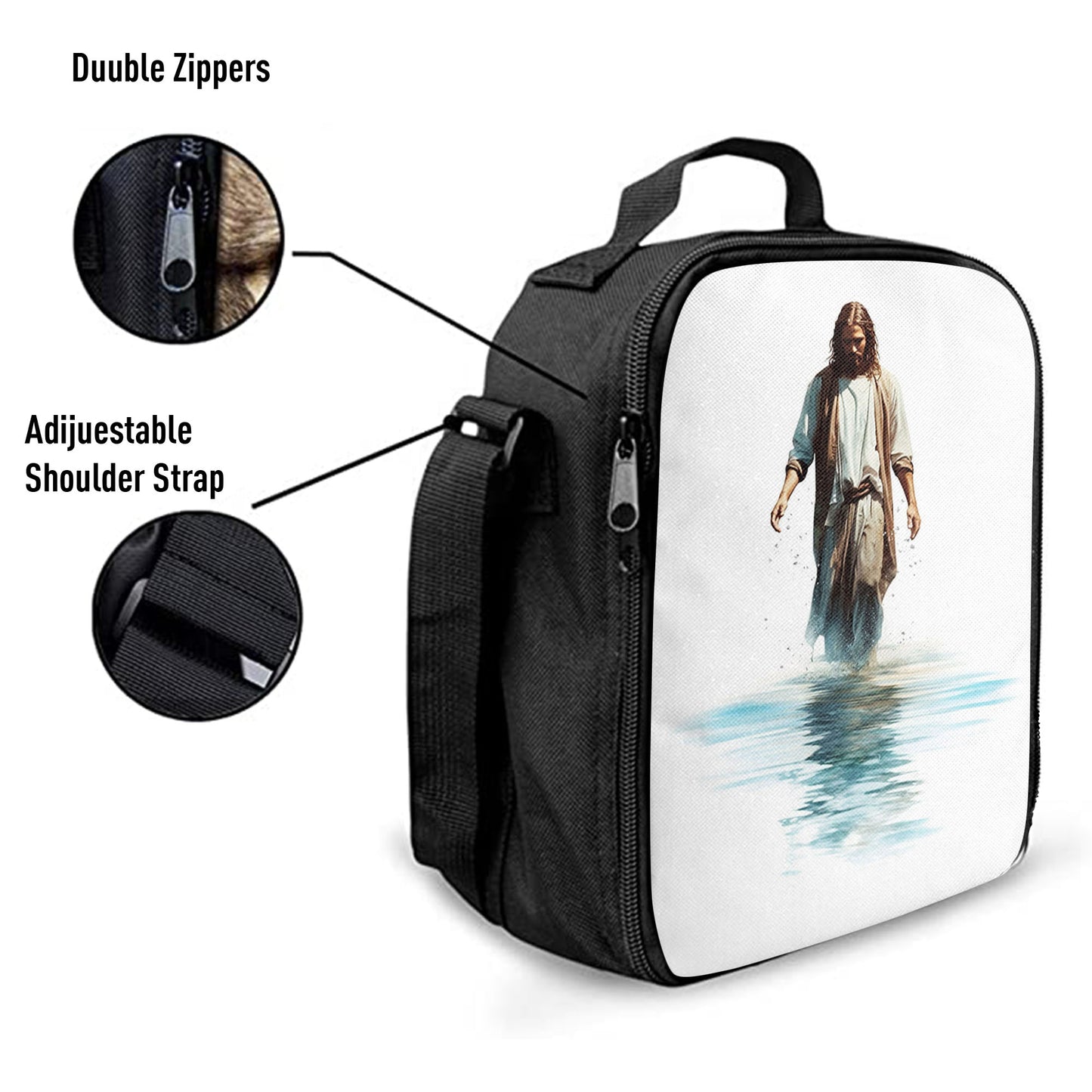 Water Color Jesus Walking On The Water Lunchbag, Jesus Lunch Bag, Christian Lunch Bag