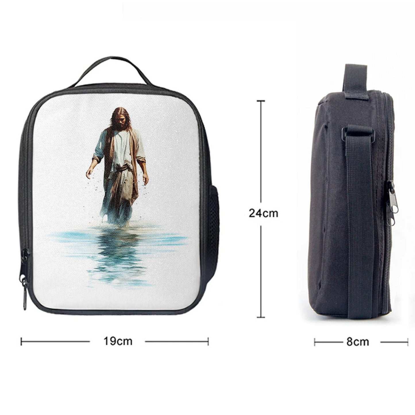 Water Color Jesus Walking On The Water Lunchbag, Jesus Lunch Bag, Christian Lunch Bag
