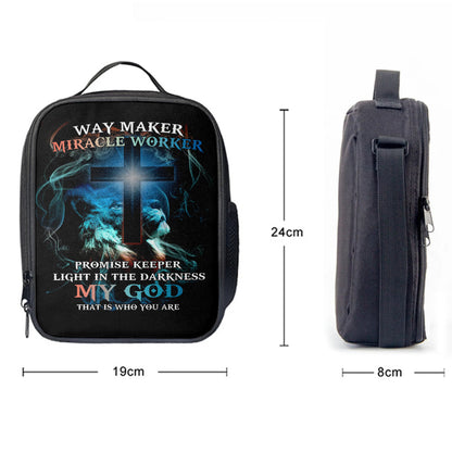 Way Maker Miracle Worker Lion & Cross Lunchbag Lunch Bag, Christian Wall Lunchbag, Religious Lunchbag