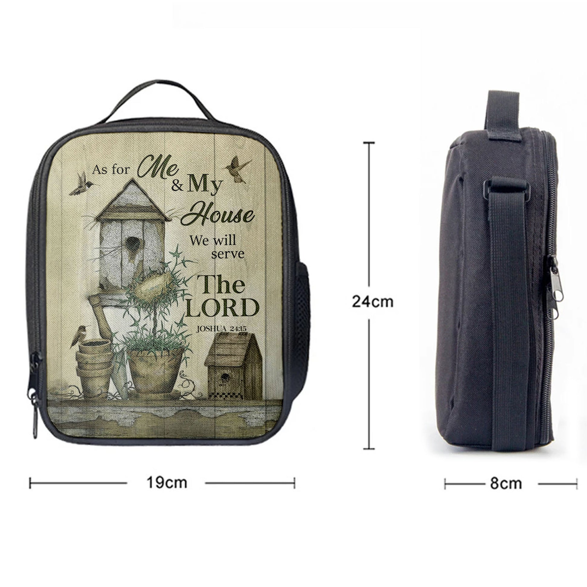 We Will Serve The Lord Lunchbag, Christian Lunchbag, Bible Verse Lunch Bag
