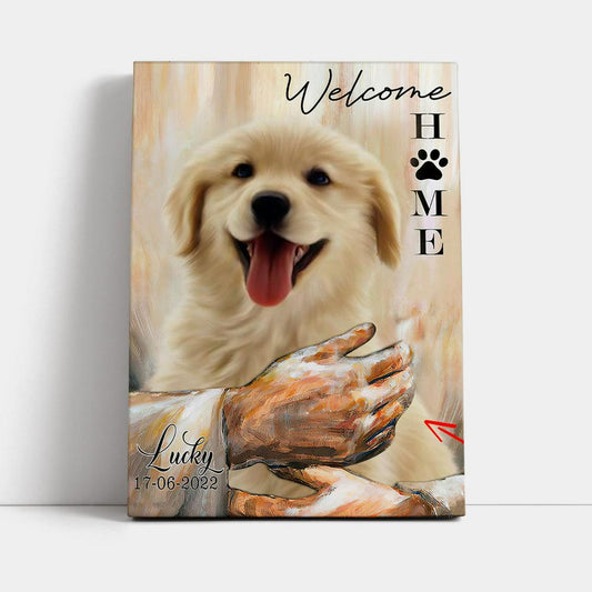 Welcome Home Jesus With Cat Canvas Wall Art - Cat In The Arms of Jesus Canvas Prints - Cat Loss Gift - Customized Cat Photos_3475 3