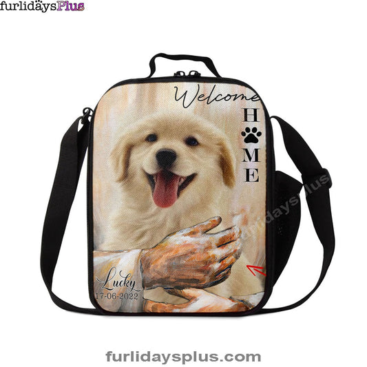 Welcome Home Jesus With Dog Lunchbag Lunch Bag, Dog In The Arms of Jesus Lunchbag, Dog Loss Gift, Customized Dog Photos
