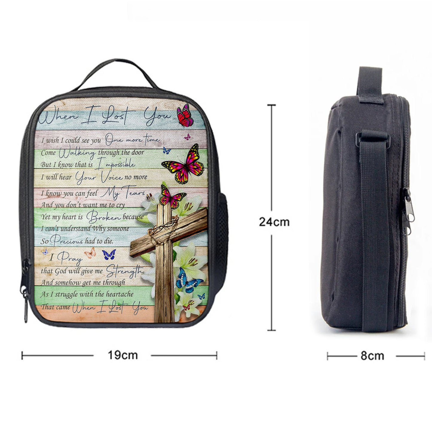 When I Lost You I Wish Lunchbag Lunch Bag, Christian Wall Lunchbag, Religious Lunchbag