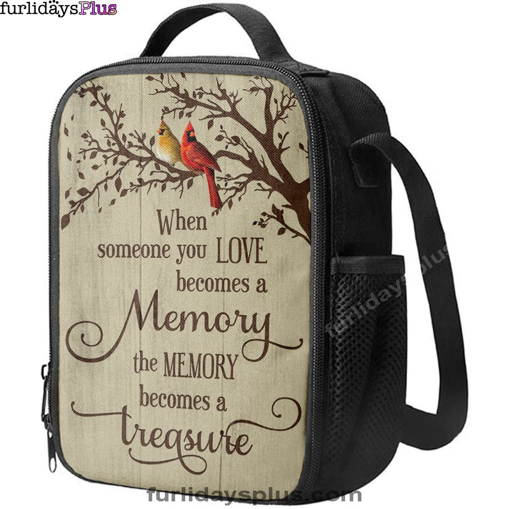 When Someone You Love Becomes A Memory Cardinal Lunchbag, Christian Lunchbag, Bible Verse Lunch Bag