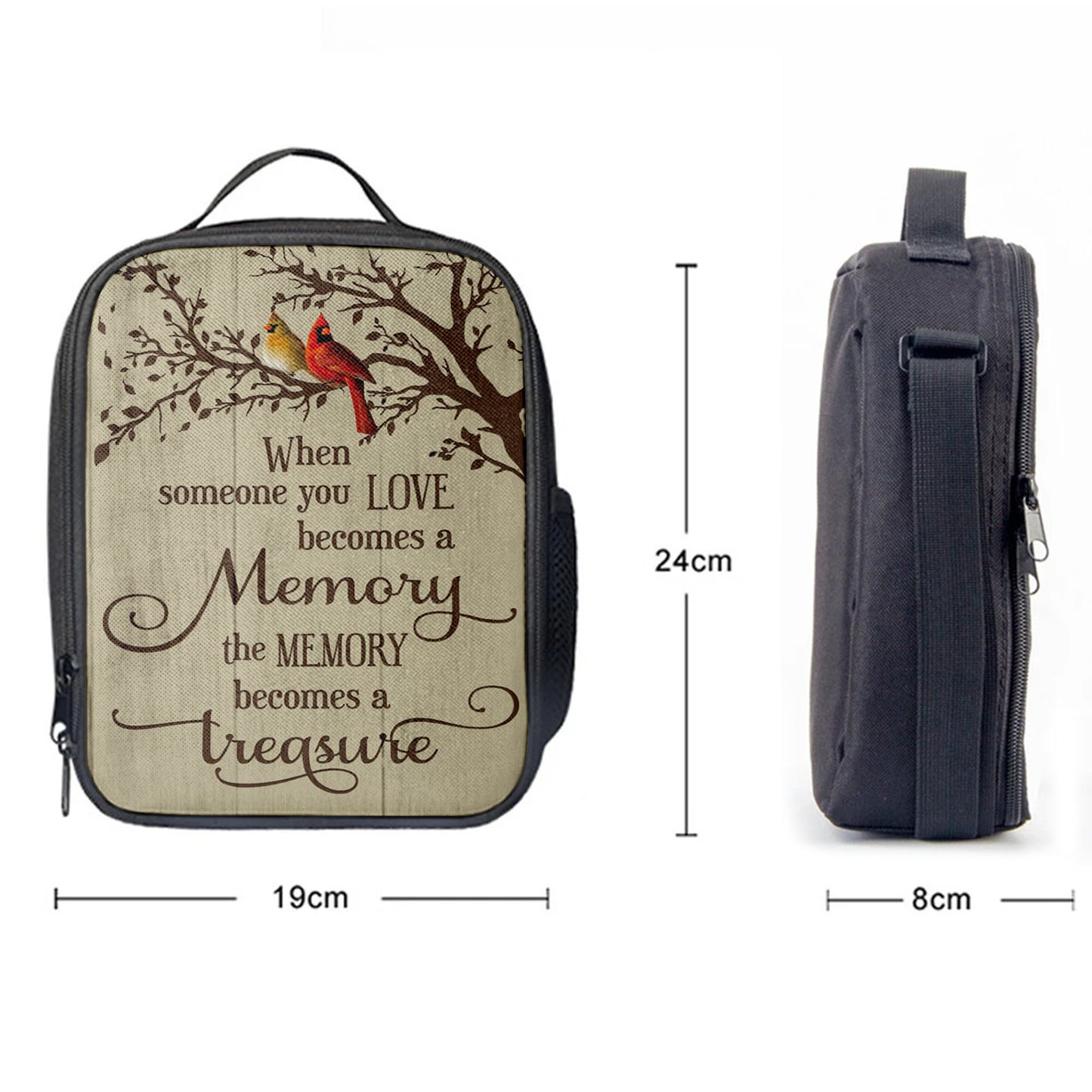 When Someone You Love Becomes A Memory Cardinal Lunchbag, Christian Lunchbag, Bible Verse Lunch Bag