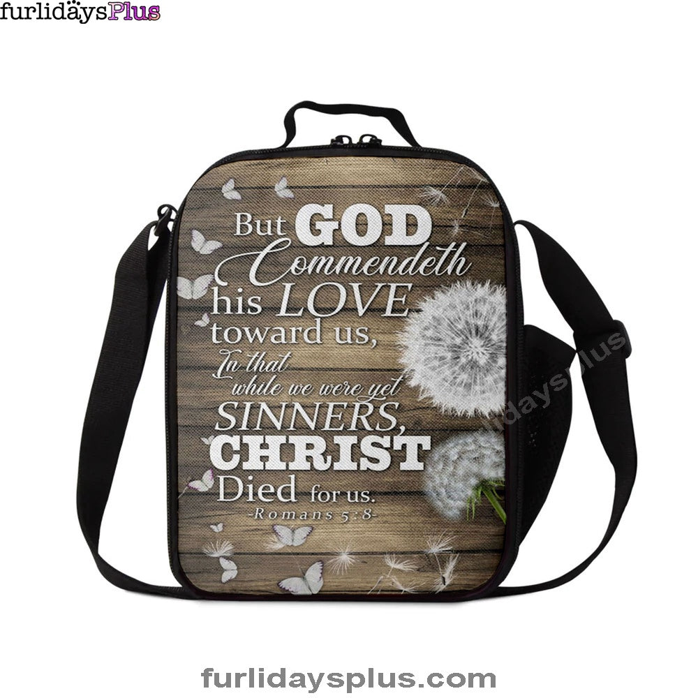 While We Were Yet Sinners Christ Died For Us Romans 58 Bible Verse Lunchbag Art, Bible Verse Lunchbag, Scripture Lunch Bag