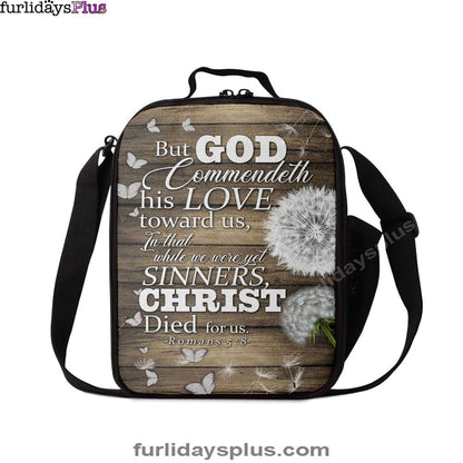 While We Were Yet Sinners Christ Died For Us Romans 58 Bible Verse Lunchbag Art, Bible Verse Lunchbag, Scripture Lunch Bag