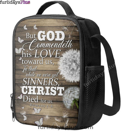 While We Were Yet Sinners Christ Died For Us Romans 58 Bible Verse Lunchbag Art, Bible Verse Lunchbag, Scripture Lunch Bag