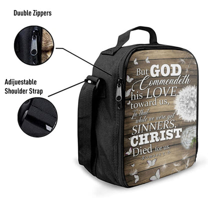 While We Were Yet Sinners Christ Died For Us Romans 58 Bible Verse Lunchbag Art, Bible Verse Lunchbag, Scripture Lunch Bag