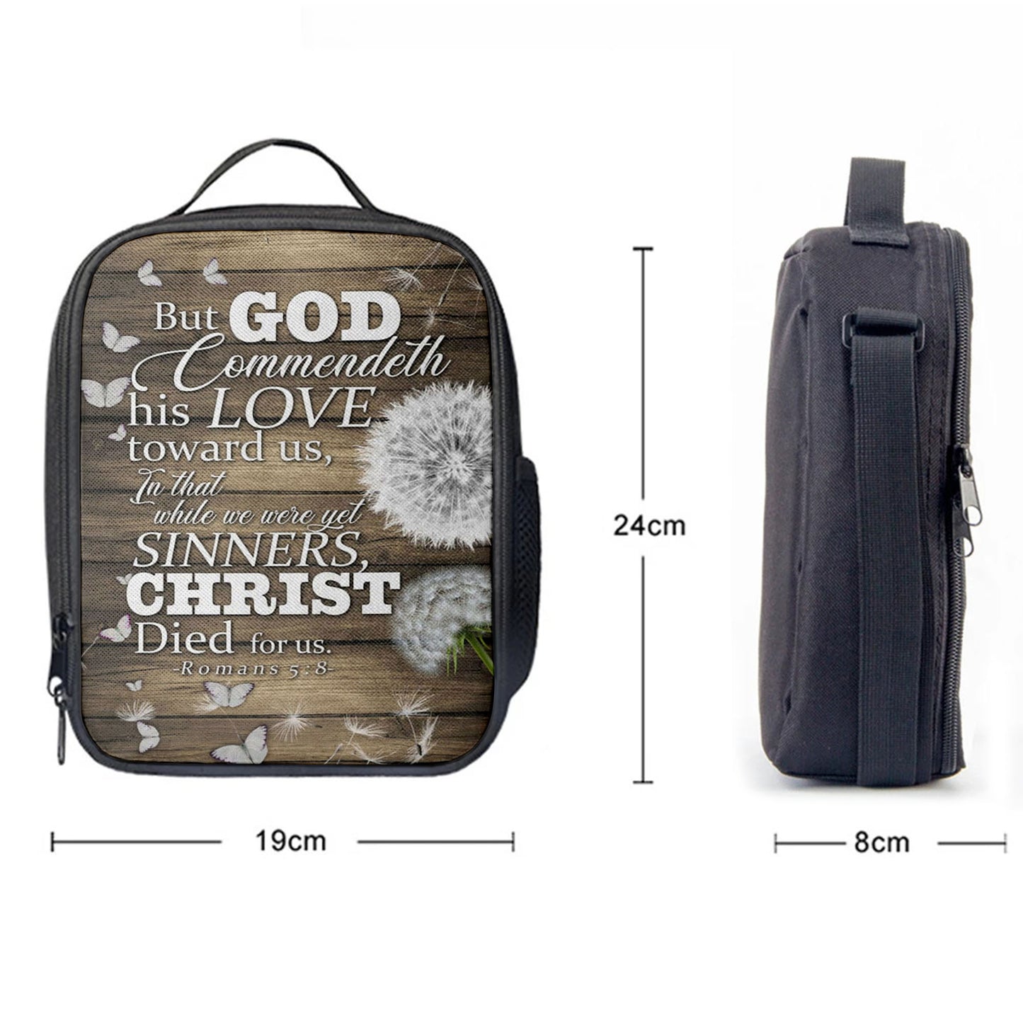 While We Were Yet Sinners Christ Died For Us Romans 58 Bible Verse Lunchbag Art, Bible Verse Lunchbag, Scripture Lunch Bag