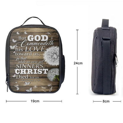 While We Were Yet Sinners Christ Died For Us Romans 58 Bible Verse Lunchbag Art, Bible Verse Lunchbag, Scripture Lunch Bag