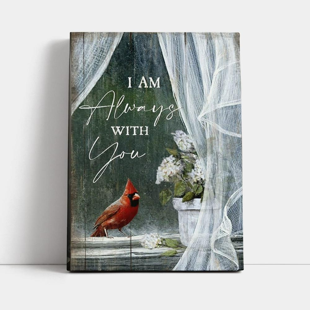 White Hydrangea Cardinal I Am Always With You Spring Canvas Poster