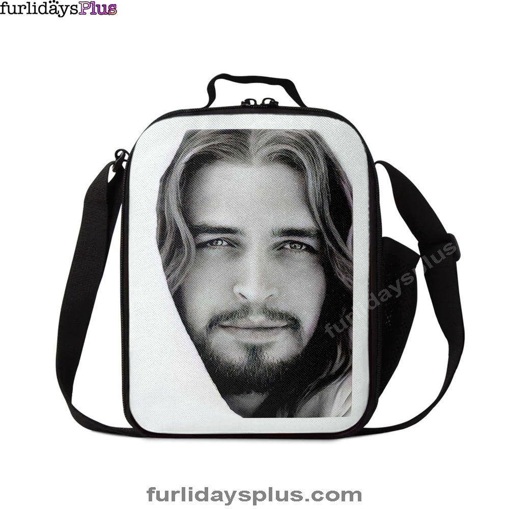 White Jesus Christ Portrait, Jesus Picture, Face Of Jesus Lunchbag Lunch Bag, Christian Wall Lunchbag, Religious Lunchbag