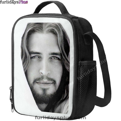 White Jesus Christ Portrait, Jesus Picture, Face Of Jesus Lunchbag Lunch Bag, Christian Wall Lunchbag, Religious Lunchbag