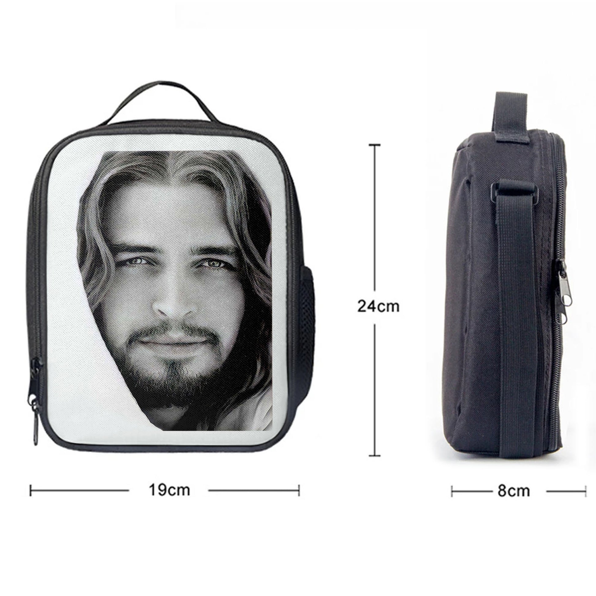 White Jesus Christ Portrait, Jesus Picture, Face Of Jesus Lunchbag Lunch Bag, Christian Wall Lunchbag, Religious Lunchbag