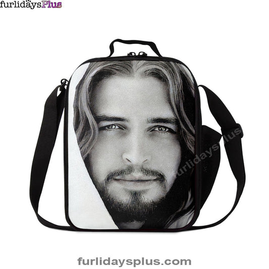 White Jesus Picture 2, Jesus Lunchbag Lunch Bag, Christian Lunch Bag, Jesus Lunchbag
