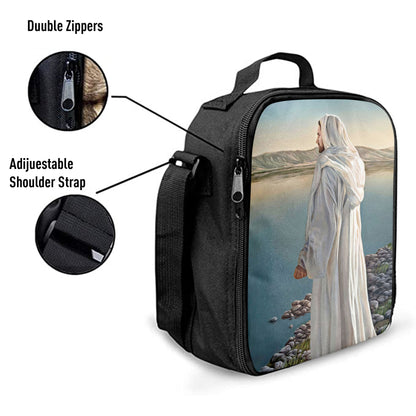 White Jesus Picture 3, Jesus Lunchbag Lunch Bag, Christian Lunch Bag, Jesus Lunchbag
