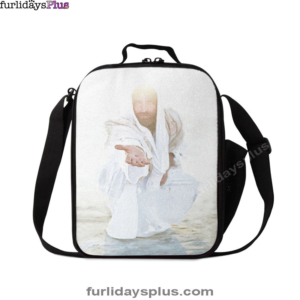 White Jesus Picture, Christian Lunch Bag, Jesus Lunchbag