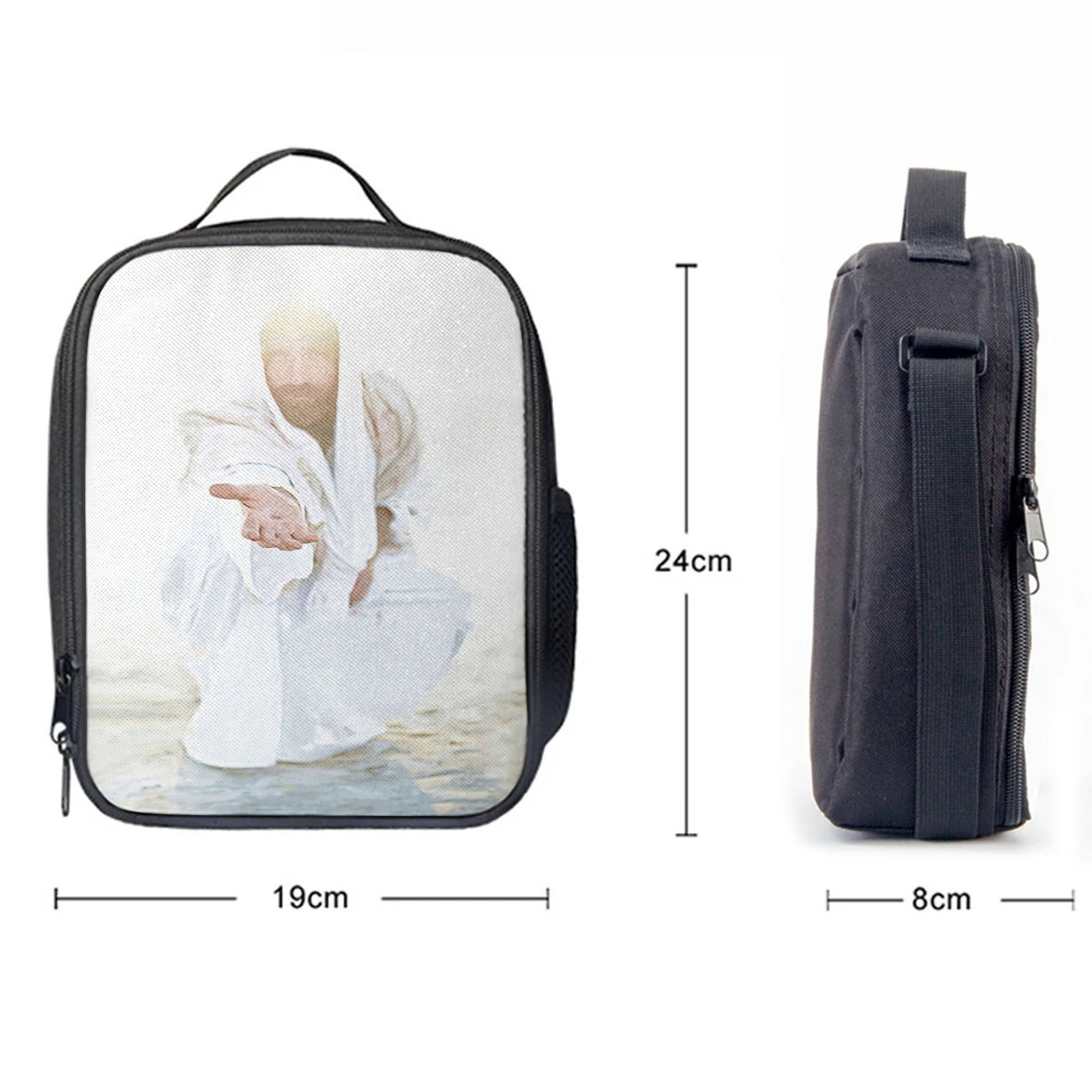 White Jesus Picture, Christian Lunch Bag, Jesus Lunchbag
