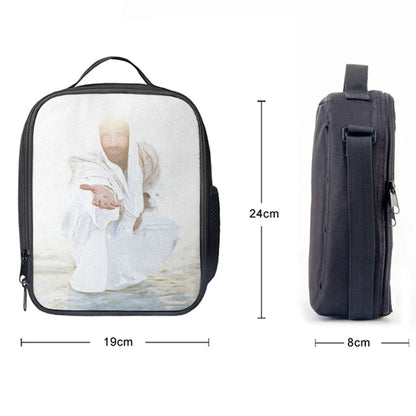 White Jesus Picture, Christian Lunch Bag, Jesus Lunchbag