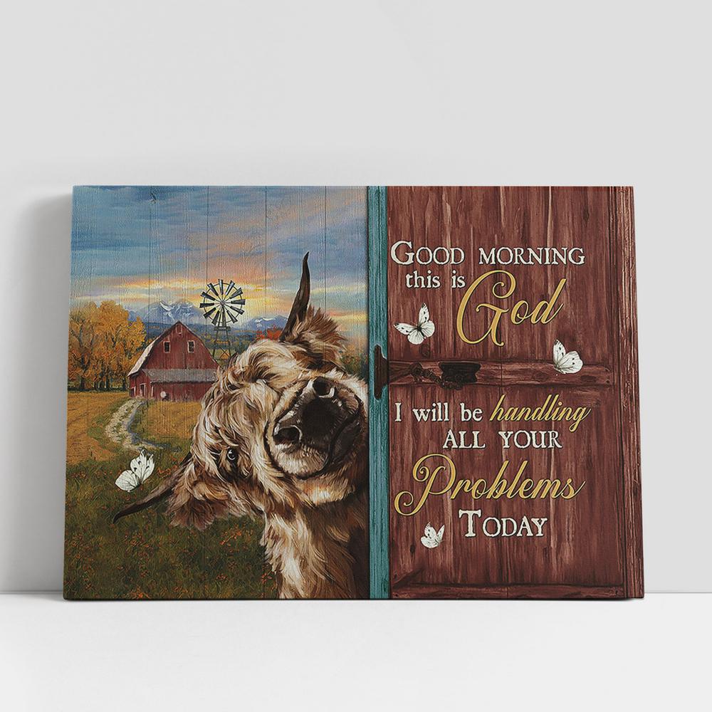 Yak Cow Good Morning This Is God Canvas Art, Bible Verse Wall Art, Wall Decor Christian Gifts