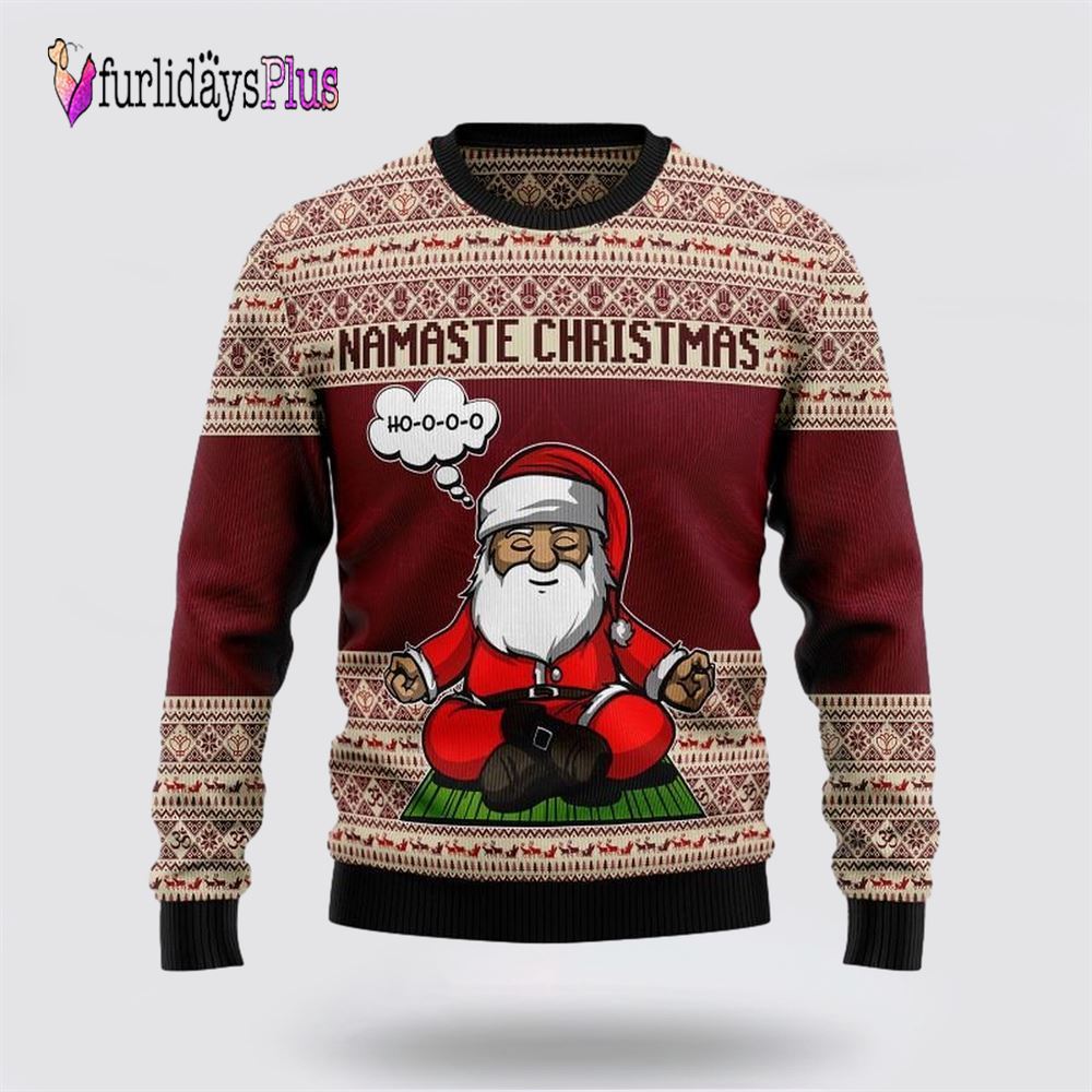 Yoga Santa Clause Ugly Christmas Sweater For Men And Women, Christmas Gift, Christmas Winter Fashion