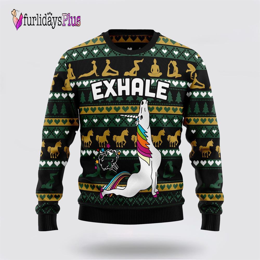 Yoga Unicorn Ugly Christmas Sweater, Best Gift For Christmas