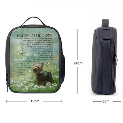 Yorkshire Terrier Dog Waiting At The Door Lunchbag, Jesus Christ Hand Daisy Field Lunchbag Lunchbag, Christian Lunch Bag, Gift For Dog Lover