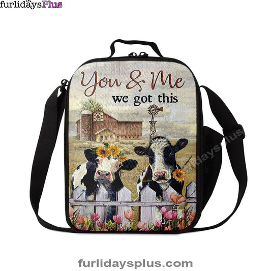 You And Me We Got This Beautiful Cow Windmill Lunch Bag, Inspirational Lunch Bag, Christian Lunch Bag