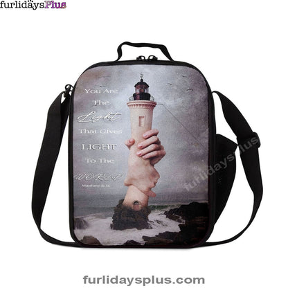 You Are The Light Lighthouse Hand of God Lunchbag Lunch Bag, Christian Lunchbag, Inspirational Gift For Christian Women
