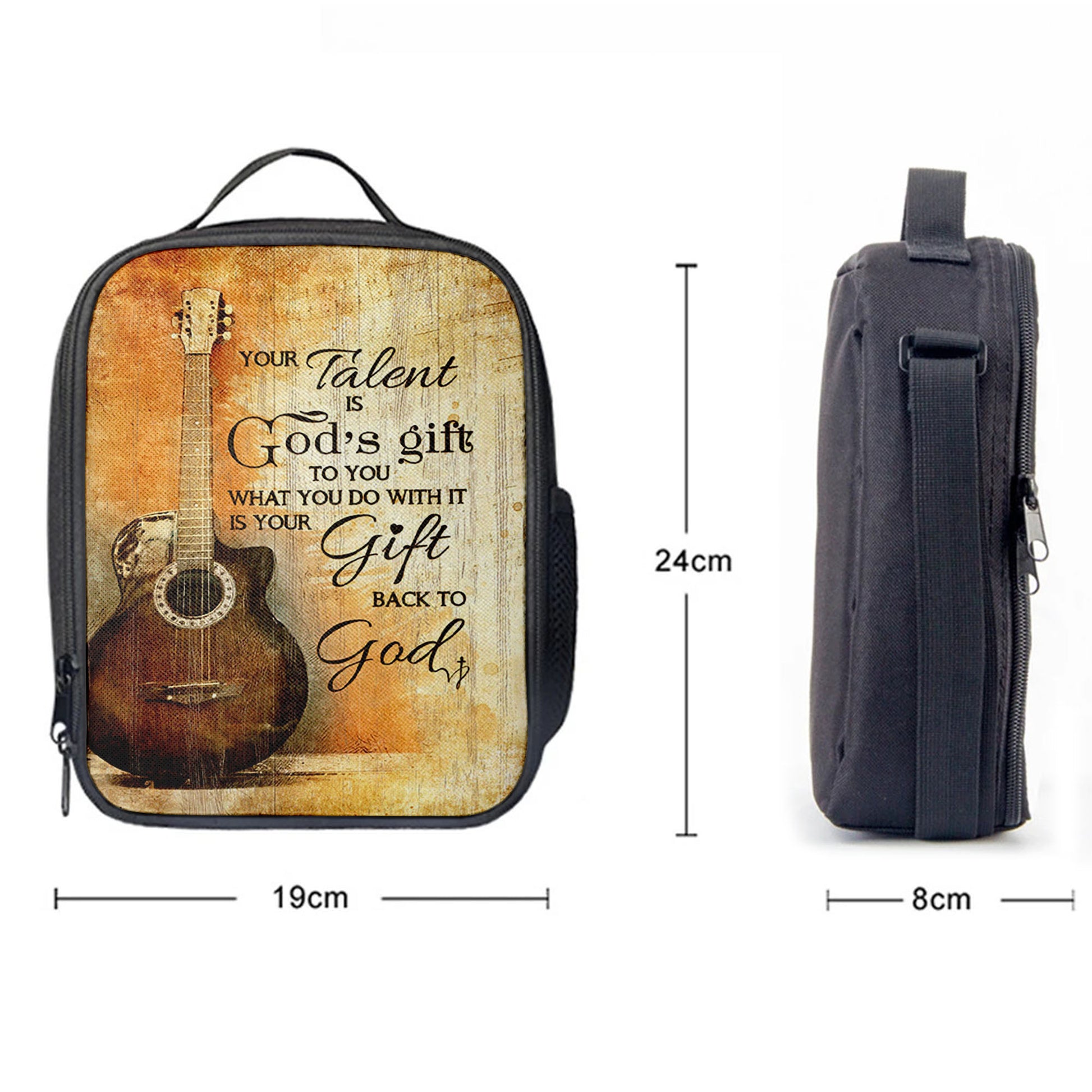 Your Talent Is God Gift To You Guitar Lunch Bag, Inspirational Lunch Bag, Christian Lunch Bag