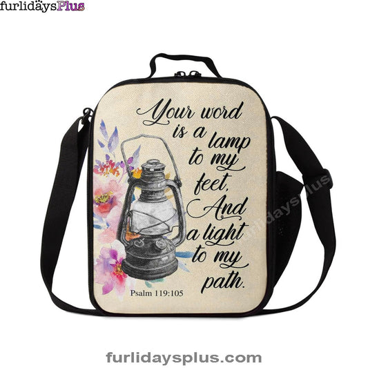 Your Word Is A Lamp To My Feet Psalm 119105 Bible Verse Lunchbag Art, Bible Verse Lunchbag, Scripture Lunch Bag