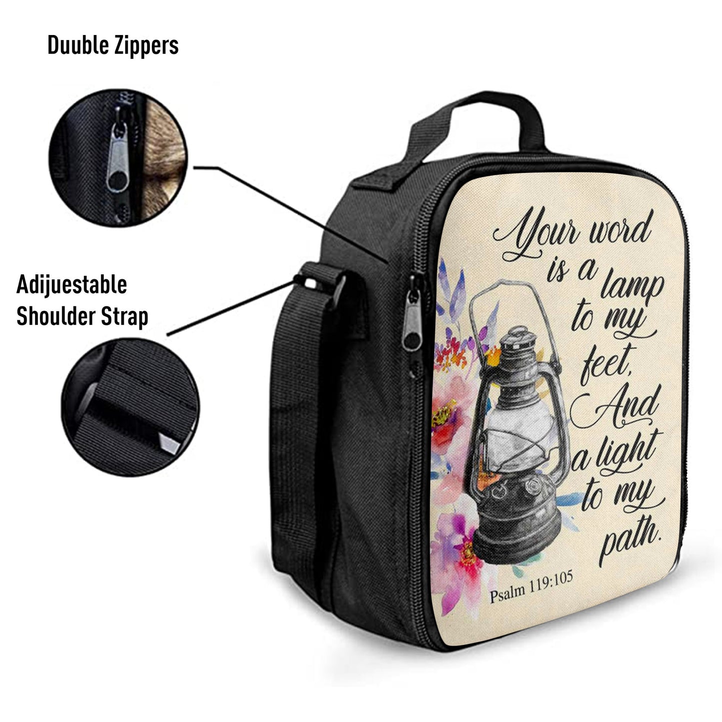 Your Word Is A Lamp To My Feet Psalm 119105 Bible Verse Lunchbag Art, Bible Verse Lunchbag, Scripture Lunch Bag