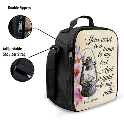 Your Word Is A Lamp To My Feet Psalm 119105 Bible Verse Lunchbag Art, Bible Verse Lunchbag, Scripture Lunch Bag