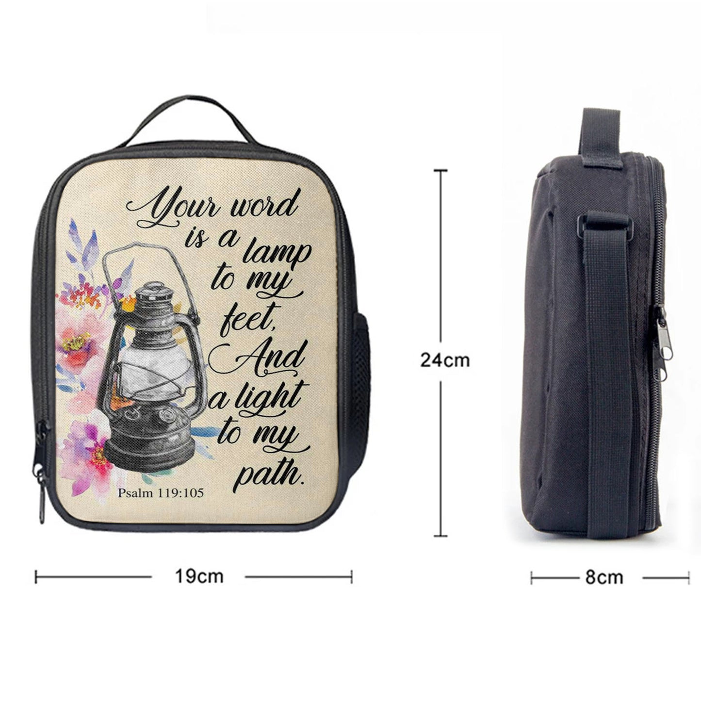 Your Word Is A Lamp To My Feet Psalm 119105 Bible Verse Lunchbag Art, Bible Verse Lunchbag, Scripture Lunch Bag