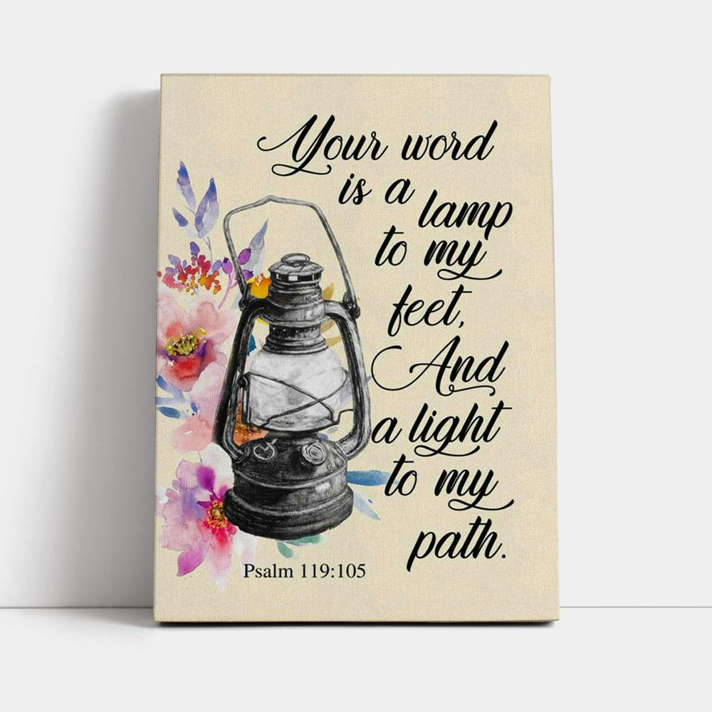 Your Word Is A Lamp To My Feet Psalm 119105 Bible Verse Wall Decor Art - Bible Verse Wall Decor - Jesus Wall Art Home Decor