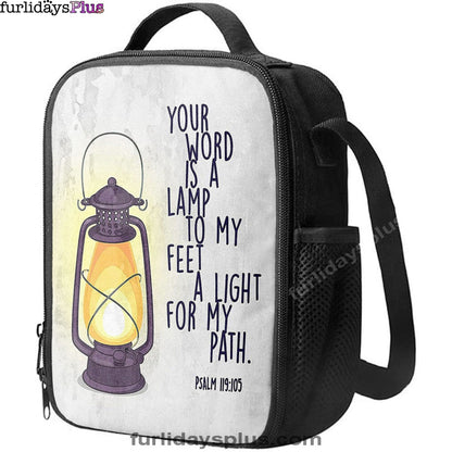Your Word Is A Light For My Path, Psalm 119 105 Lunchbag Lunch Bag, Christian Lunchbag Lunch Bag