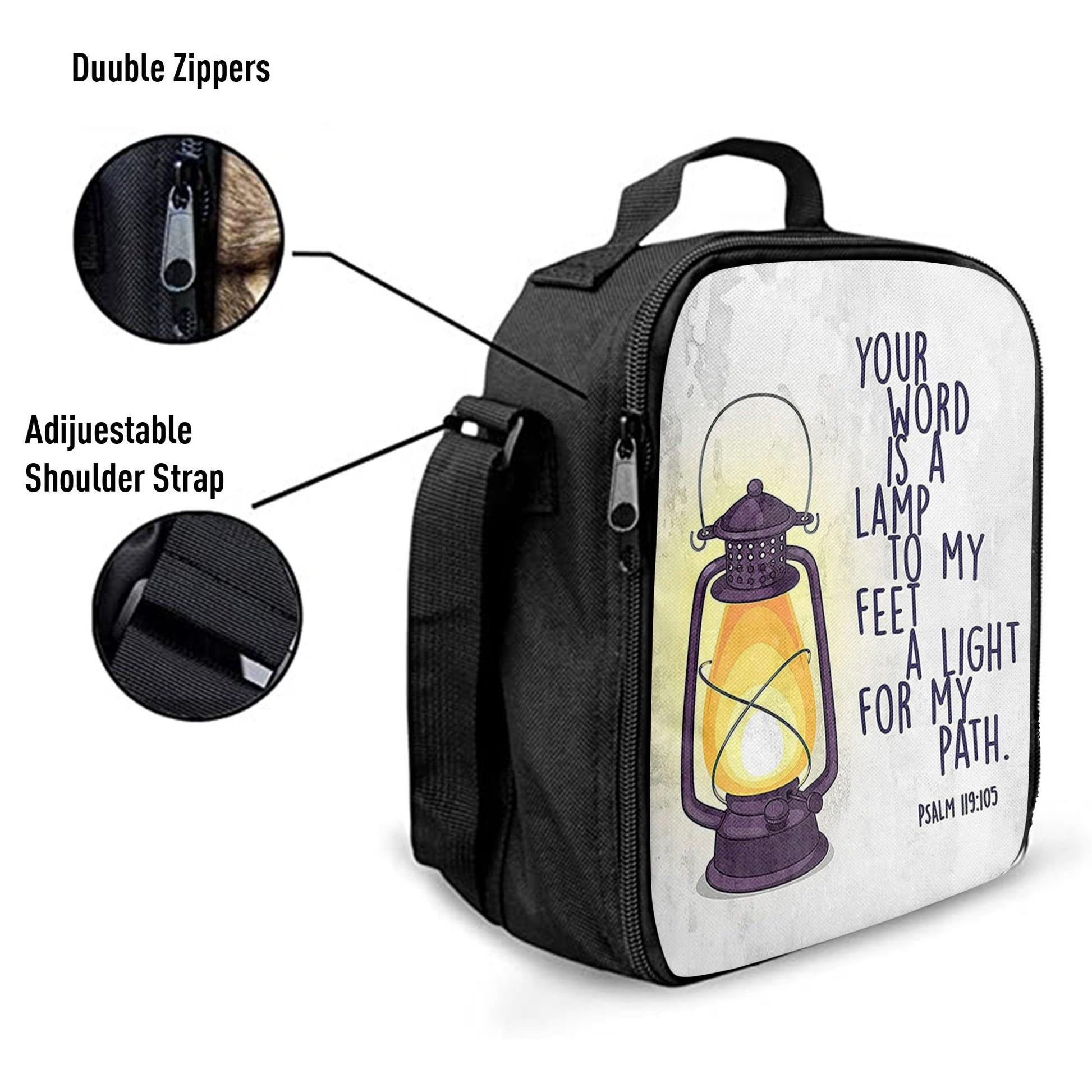 Your Word Is A Light For My Path, Psalm 119 105 Lunchbag Lunch Bag, Christian Lunchbag Lunch Bag