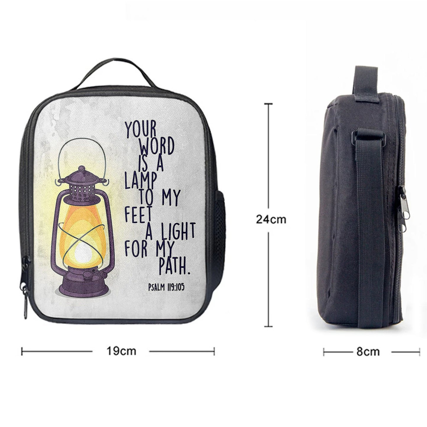 Your Word Is A Light For My Path, Psalm 119 105 Lunchbag Lunch Bag, Christian Lunchbag Lunch Bag
